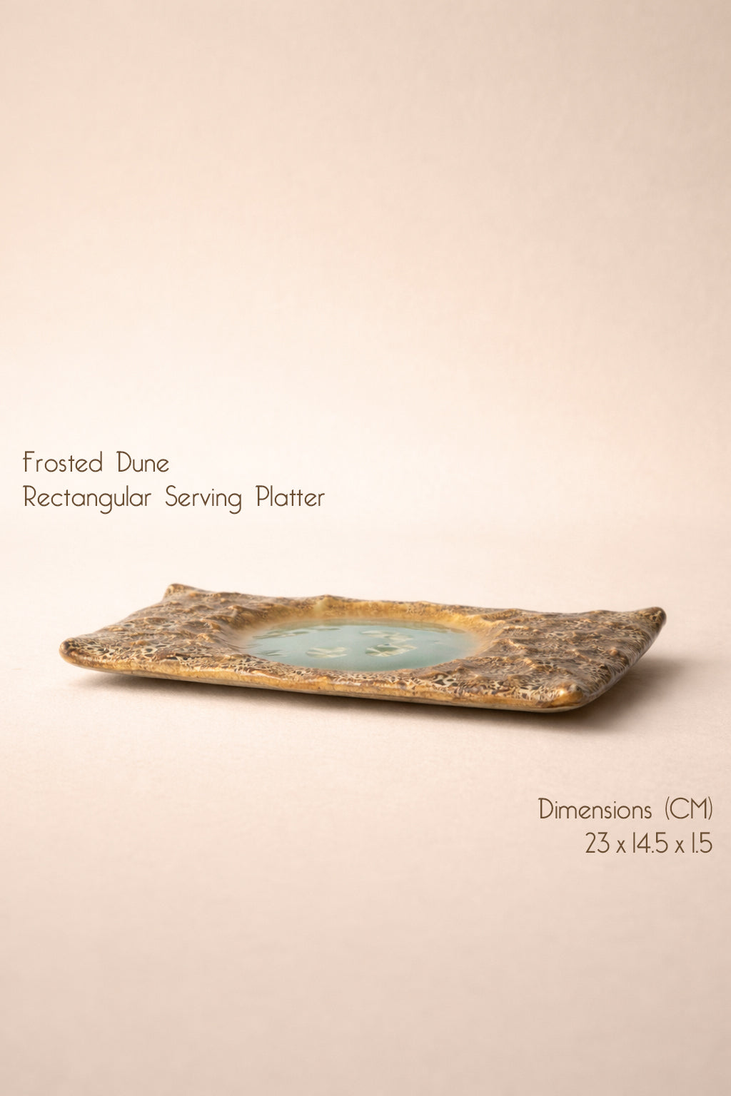 Frosted Dune Leaflet Serving Platter Plus Rectanglular Platter (Set of 2)