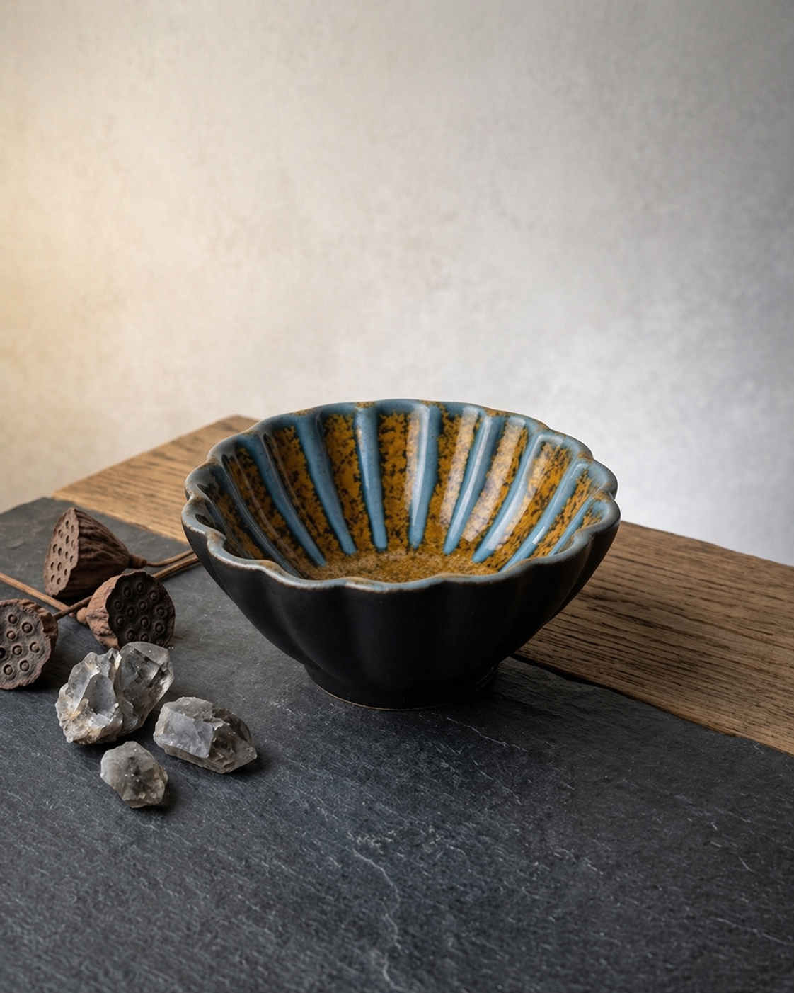 Glacier Dusk Flower Bloom Shaped Bowl (Set of 4)
