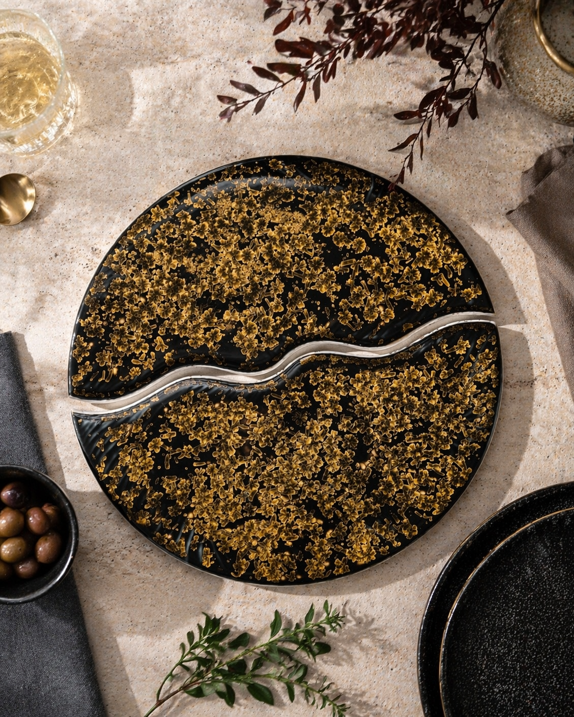 Celestial Half Moon Orbit Server Plate (Set of 2)