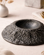 Matte Black Crater Art Plate (Set of 1)