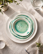 Frosted Veil Ripple Disc Serving Plate (Set of 2)