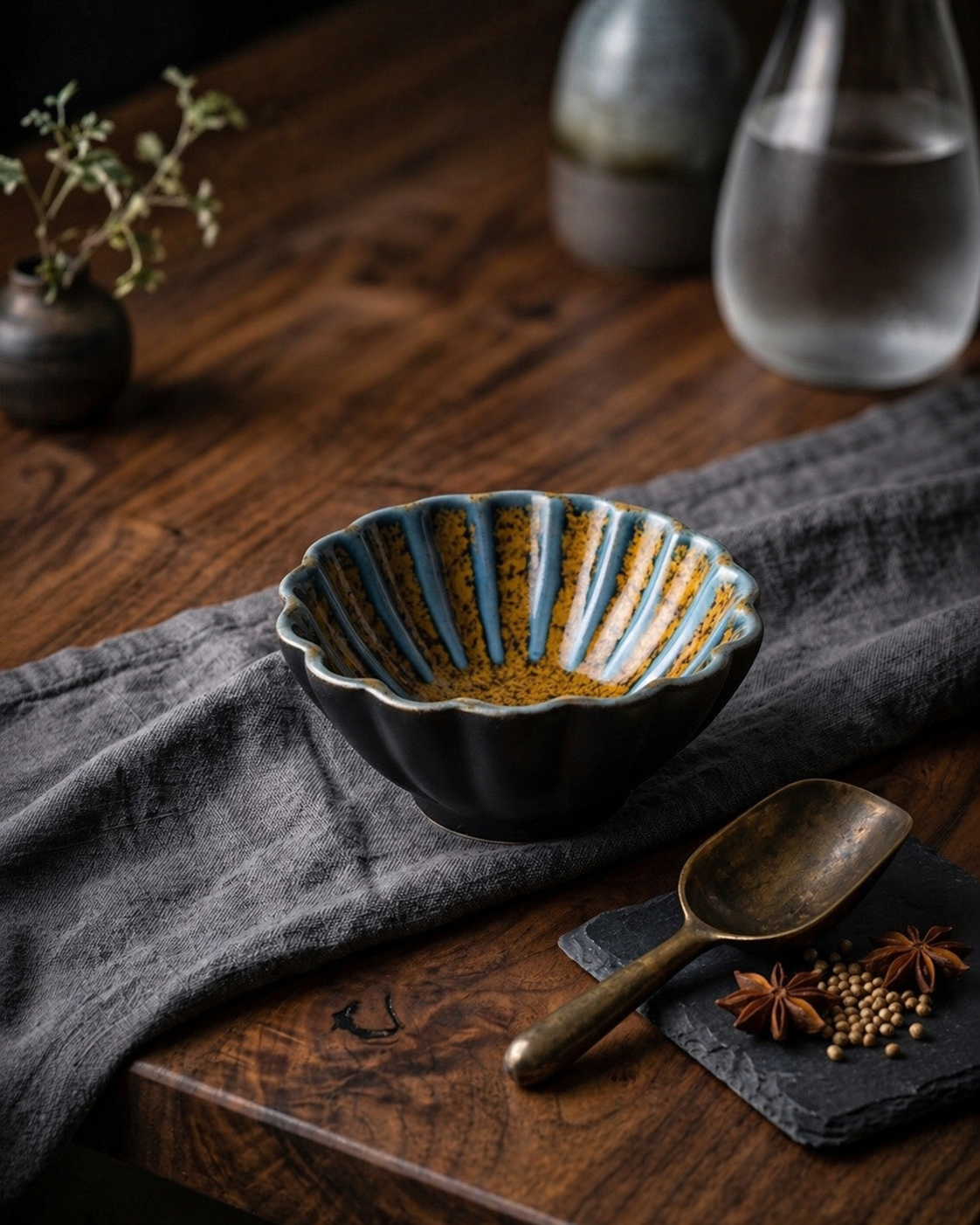 Glacier Dusk Flower Bloom Shaped Bowl (Set of 4)