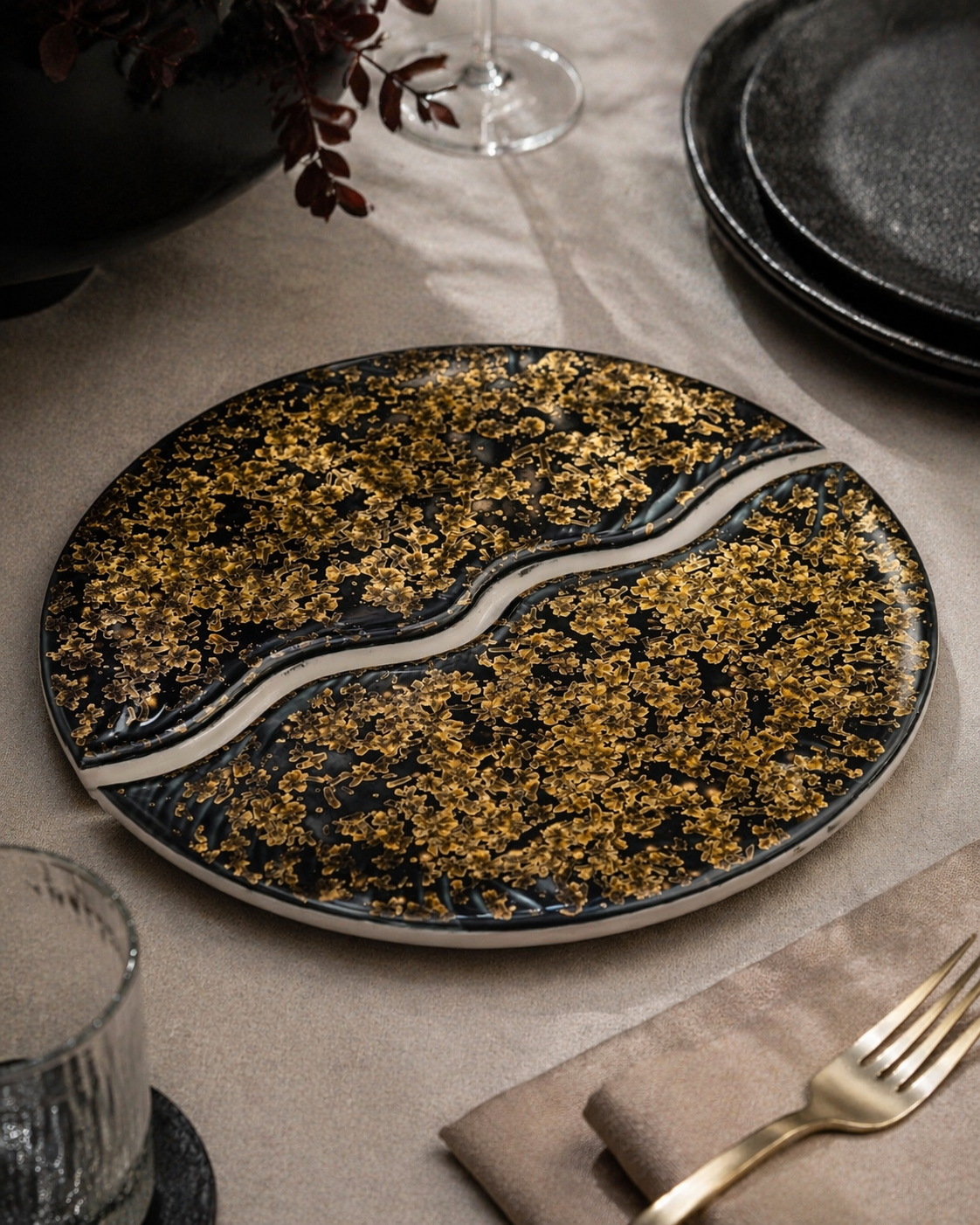Celestial Half Moon Orbit Server Plate (Set of 2)