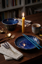 Midnight Tide Serving Bowl + Crest Bowl