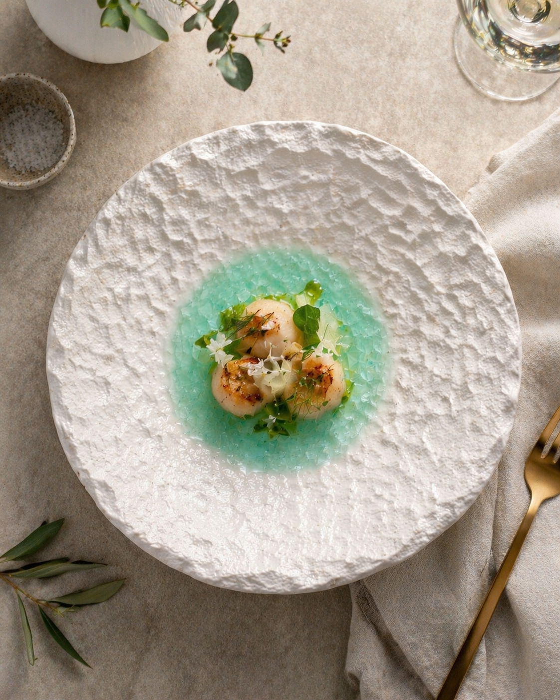 Frosted Veil Large Serving Bowl (Set of 1)