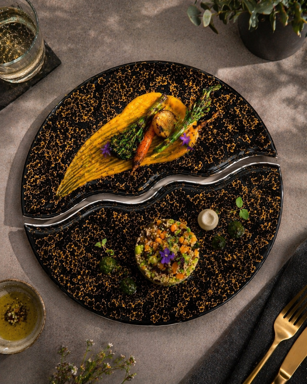 Celestial Half Moon Orbit Server Plate (Set of 2)