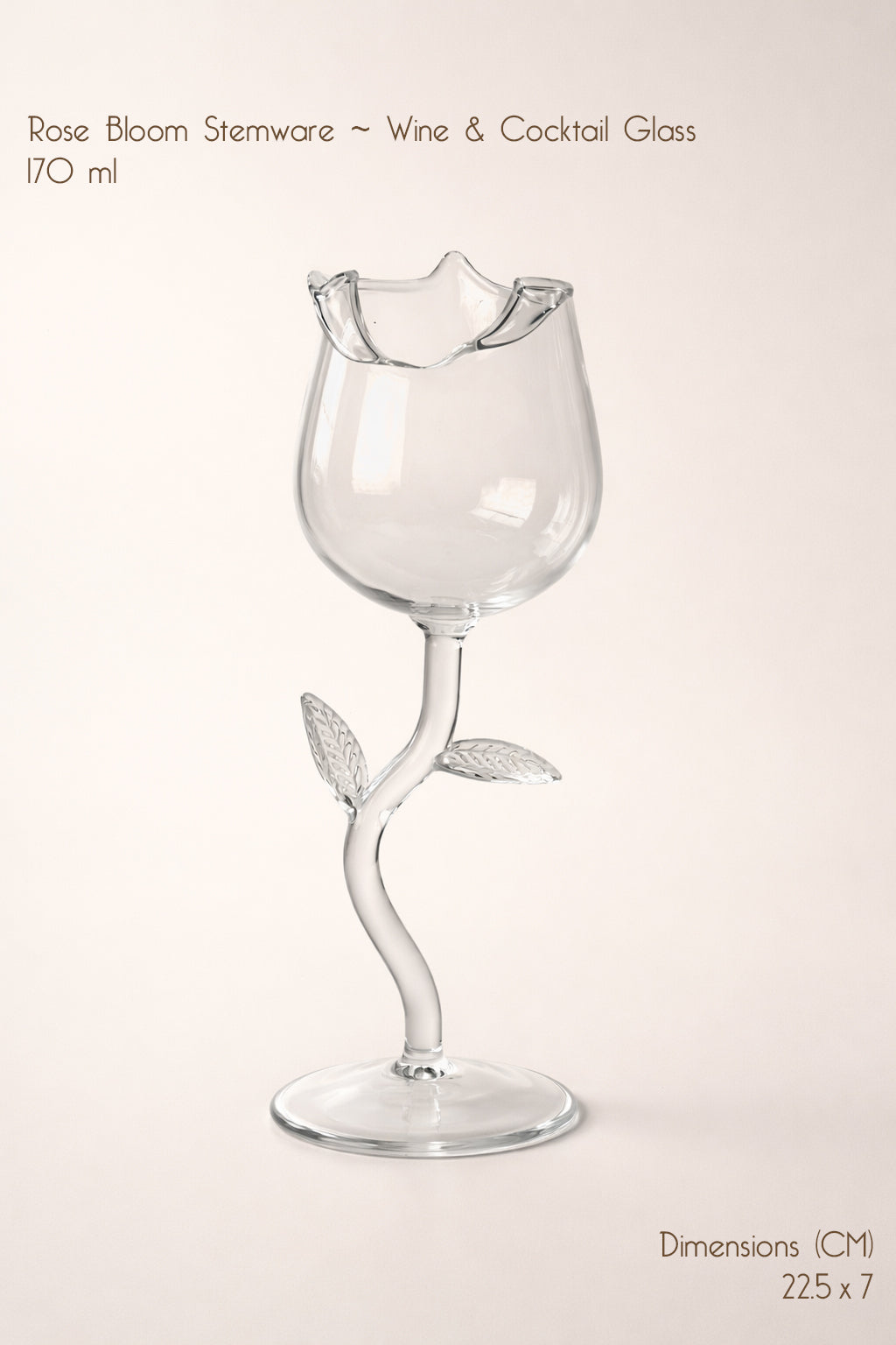 RoseBloom Stemware Wine and Cocktail Glass (Set of 4)