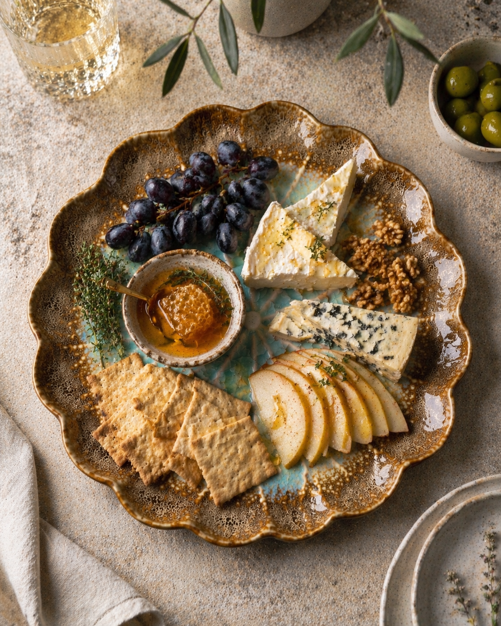 Frosted Dune Large Lotus Leaf Plate (Set of 1)