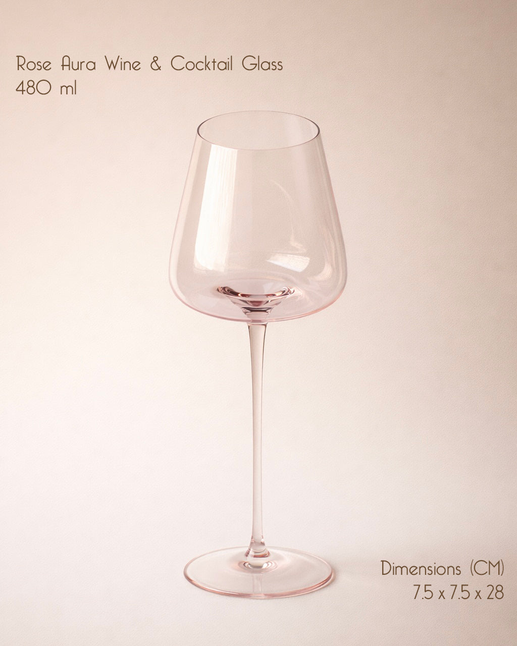 Rose Aura Wine and Cocktail Glass (Set of 4)