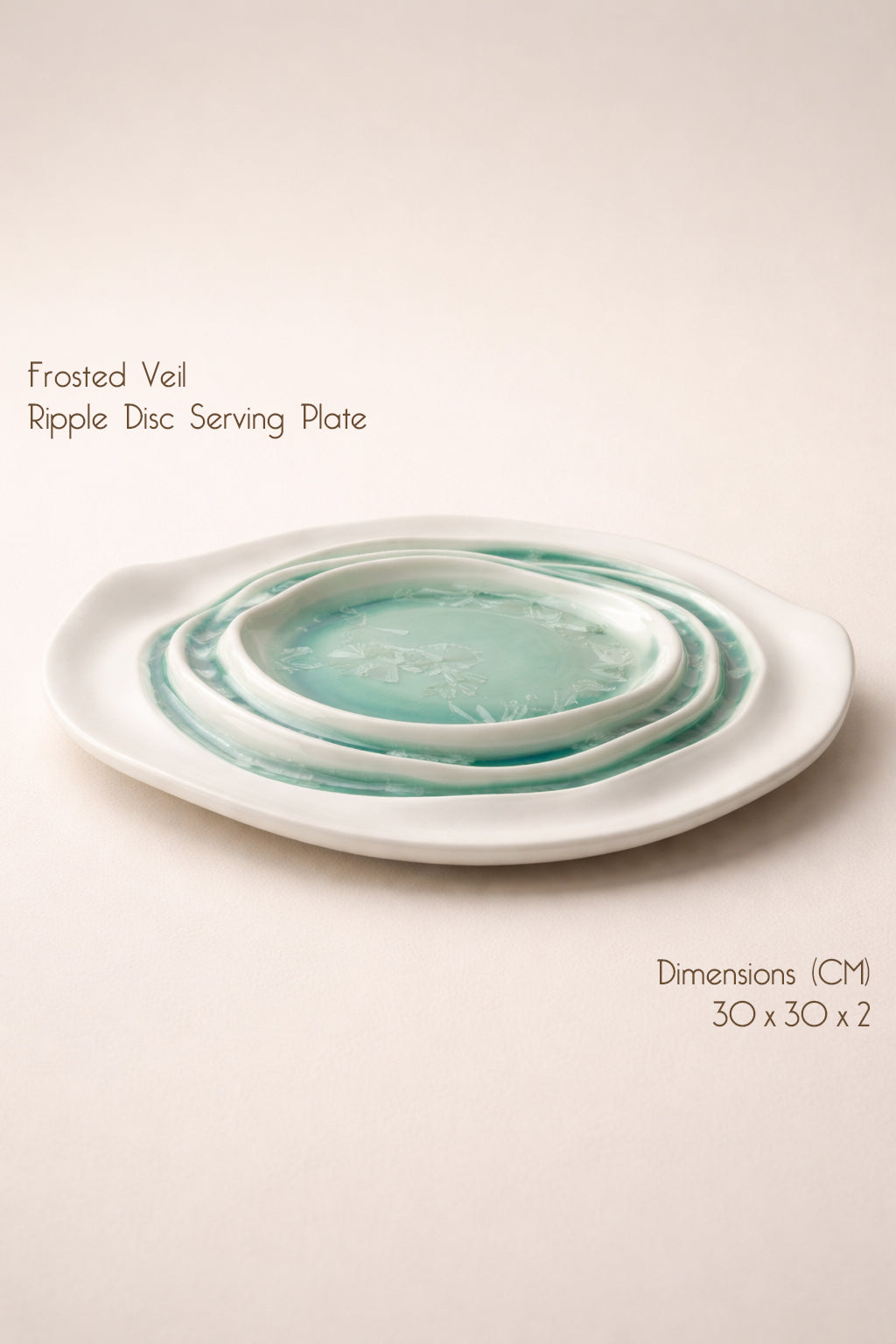 Frosted Veil Ripple Disc Serving Plate (Set of 2)