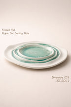 Frosted Veil Ripple Disc Serving Plate (Set of 2)