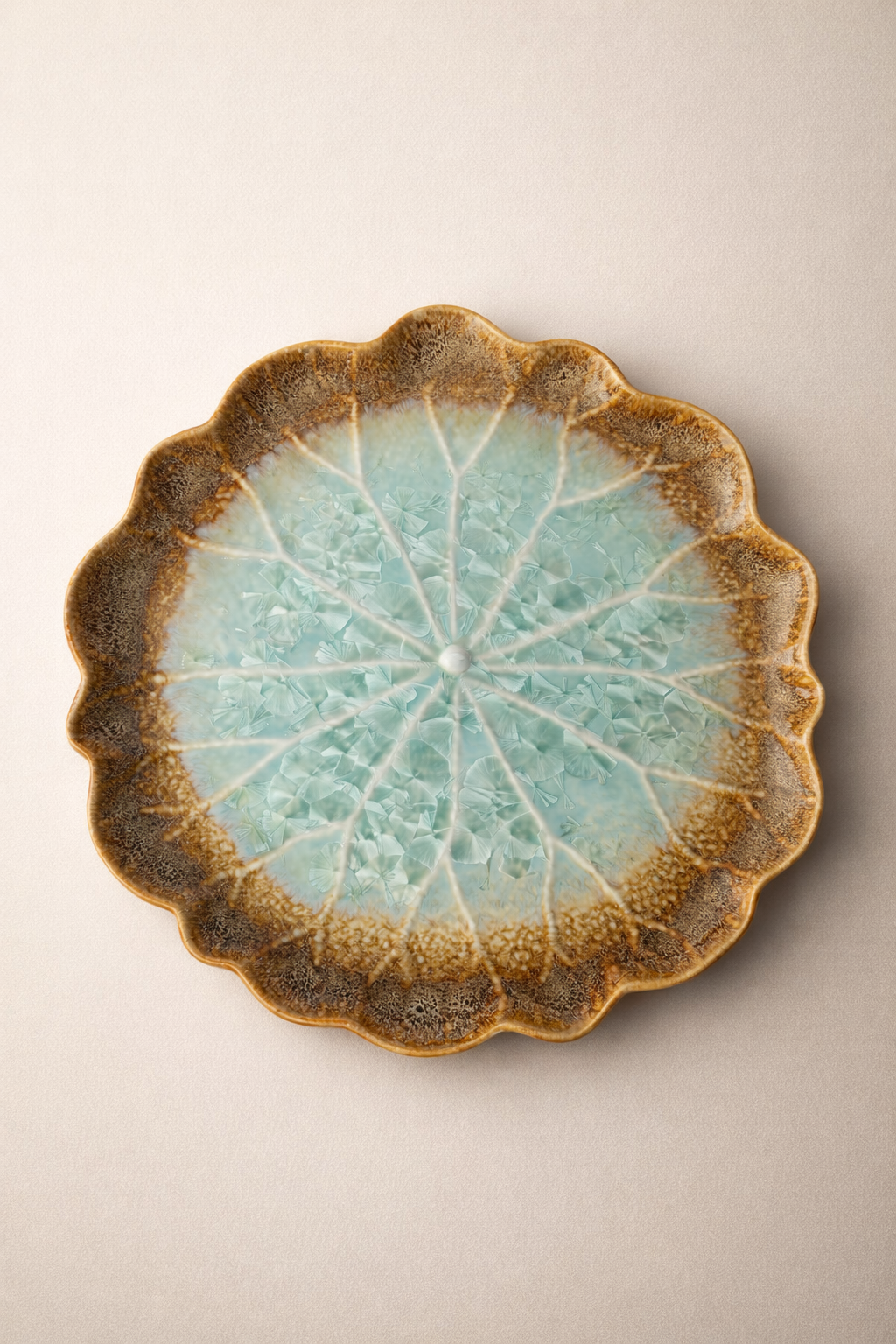 Frosted Dune Large Lotus Leaf Plate (Set of 1)