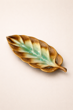 Frosted Dune Leaflet Serving Platter Plus Rectanglular Platter (Set of 2)