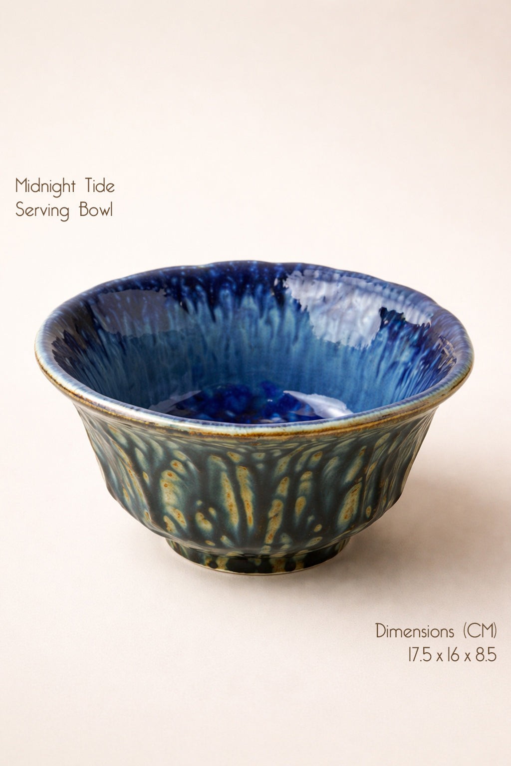 Midnight Tide Serving Bowl + Crest Bowl
